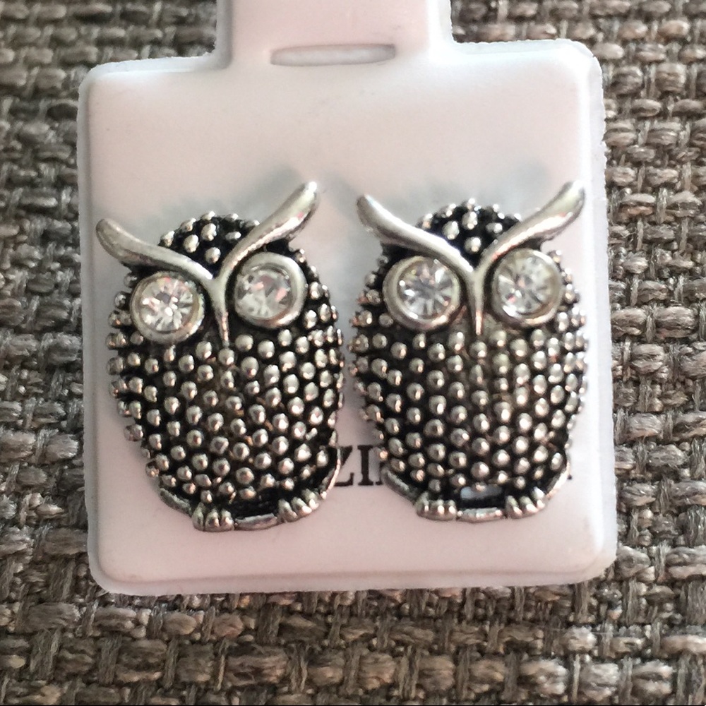 Crystal Owl Studs